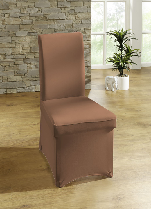 Sessel- & Sofaüberwürfe - Stuhlbezug und Stuhlhusse mit optimaler Passform, in Größe 106 (Stuhlbezug, 2er-Pack) bis 112 (Stuhlhusse), in Farbe SAND Ansicht 1