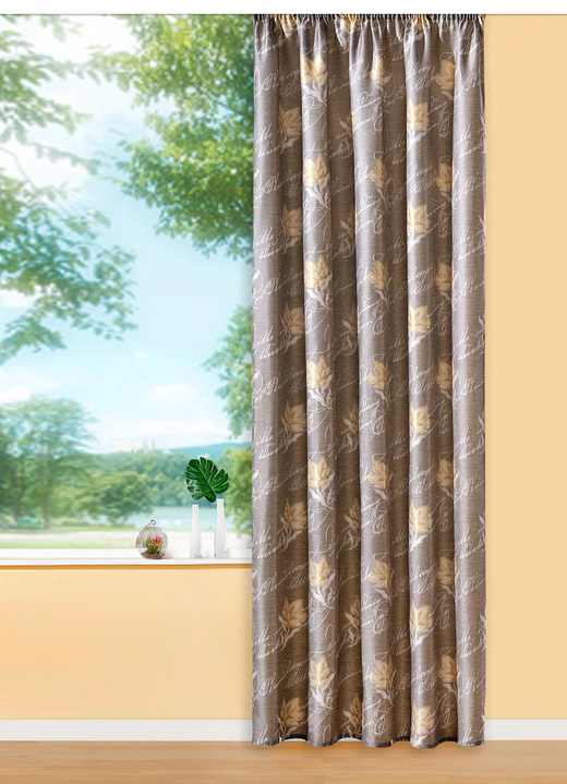 - Übergardine mit Universalschienenband, in Größe 358 (H145xB140 cm) bis 456 (H245xB140 cm), in Farbe GOLD Ansicht 1