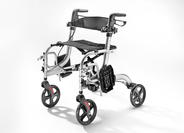 Mobilität - Rollator, auch als Rollstuhl nutzbar, in Farbe SILBER Ansicht 1