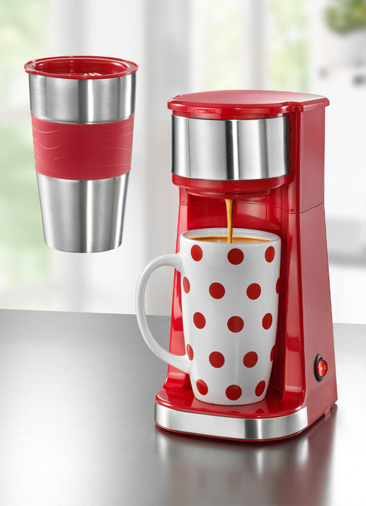Kaffeemaschinen - Kaffeemaschine für handelsübliche Kaffeepads und losen Kaffee, in Farbe ROT Ansicht 1