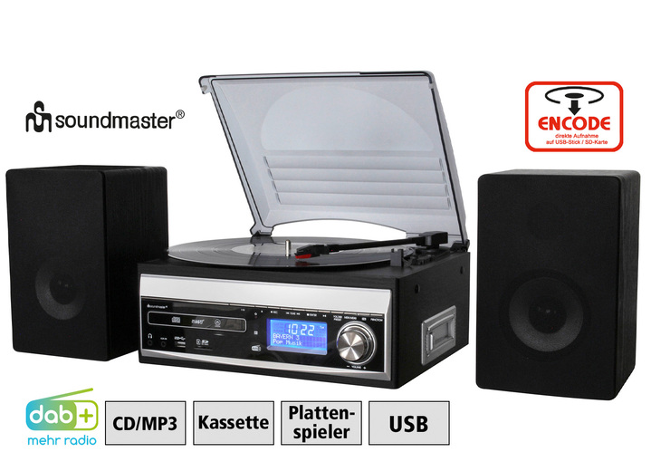 Nostalgie - Soundmaster MCD1820SW Stereoanlage, in Farbe SCHWARZ Ansicht 1
