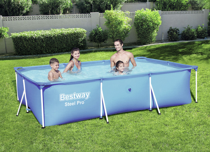 Freizeitspaß - Rechteckiges Pool-Set, groß aus robustem TriTech-Material, in Farbe BLAU