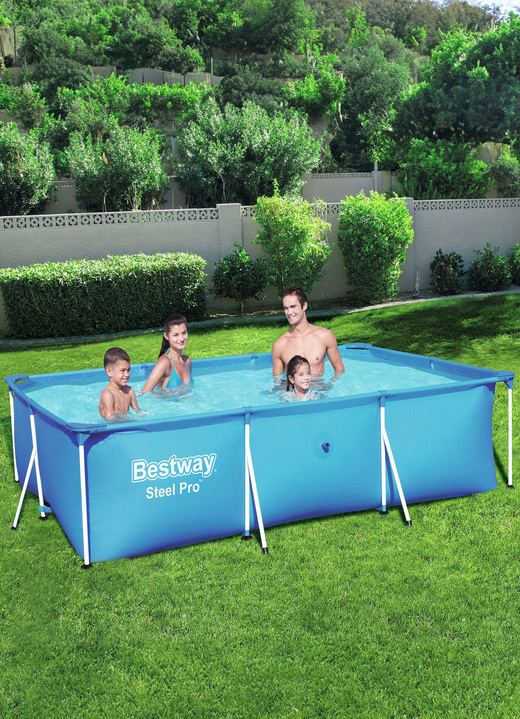 Freizeitspaß - Rechteckiges Pool-Set, groß aus robustem TriTech-Material, in Farbe BLAU Ansicht 1