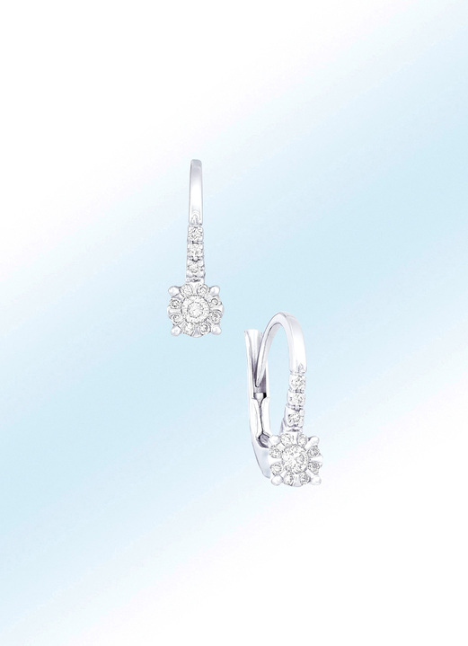 mit Diamanten - Exquisite Ohrringe mit 24 Brillanten, in Farbe