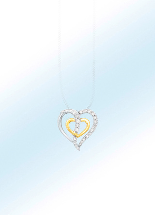 Herz-Anhänger mit 25 Diamanten