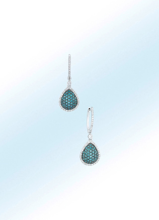 Creolen mit 94 weißen und 84 blauen Brillanten