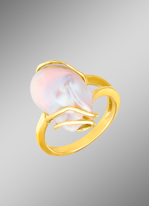 mit Perlen - Edler Damenring mit Süßwasser-Zuchtperle, in Größe 160 bis 220, in Farbe  Ansicht 1