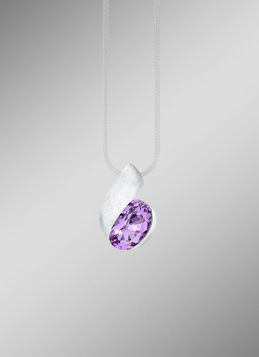 - Moderner Anhänger mit echt Amethyst, in Farbe  Ansicht 1