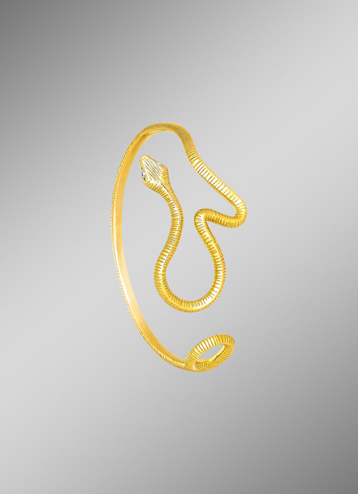 Halsketten & Armbänder - Vergoldeter Armreif mit Diamanten, in Farbe
