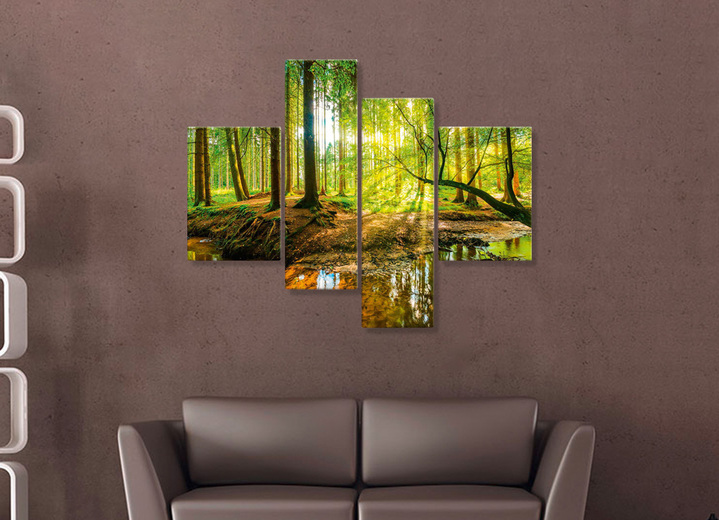 Landschaft - Digitaldruck Bilder-Set 4-teilig, in Farbe GRÜN-BRAUN Ansicht 1
