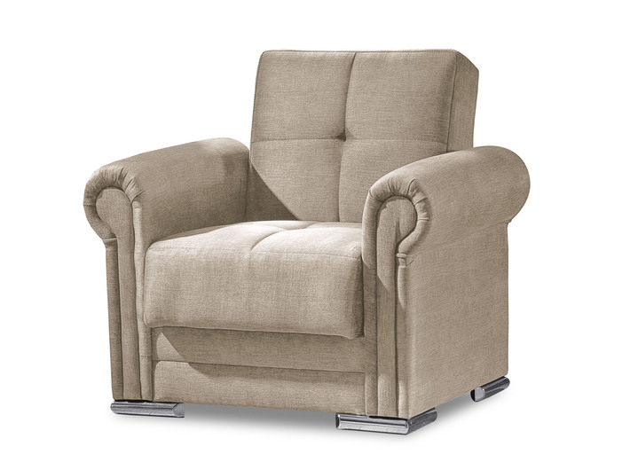 - Polstermöbel mit Schlaffunktion, in Farbe BEIGE, in Ausführung Sessel