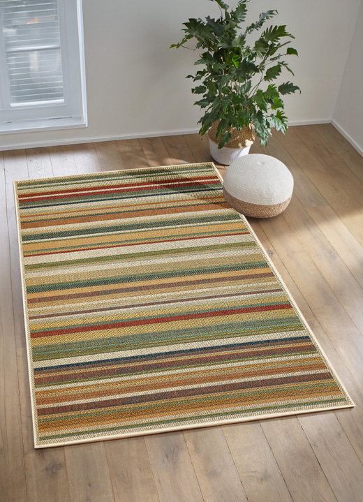 Modern - Outdoor geeigente Brücken und Teppiche, in Größe 110 (Brücke, 67x120 cm) bis 250 (Teppich, 200x290 cm), in Farbe STREIFEN Ansicht 1