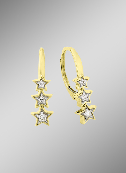 mit Diamanten - Sterne-Ohrringe mit Brillanten, in Farbe