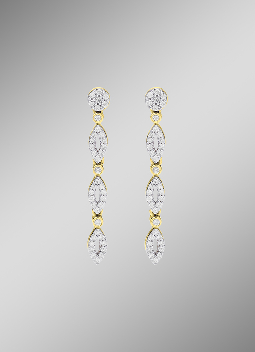 mit Diamanten - Schicke Ohrstecker mit 80 Brillanten, in Farbe