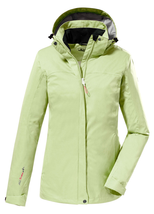 Jacken, Mäntel, Blazer - Modische Damen-Funktionsjacke mit abnehmbarer Kapuze, in Größe 036 bis 054, in Farbe MINT Ansicht 1