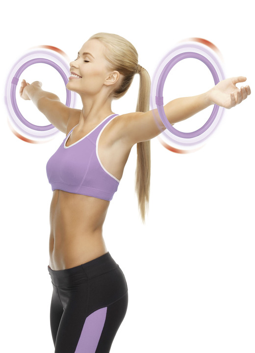 Fitness - Hula-Hoop Arm-Trainingsreifen im 2er-Set, in Farbe LILA-GRAU Ansicht 1