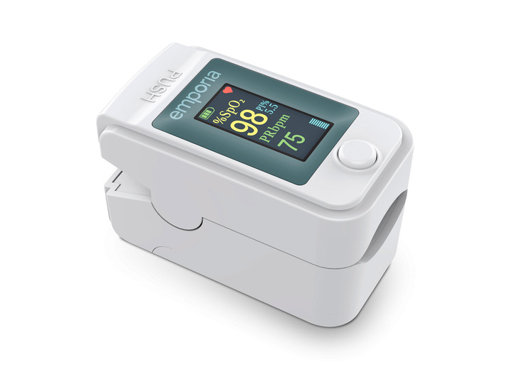 - Fingerpuls-Oximeter, in Farbe WEISS