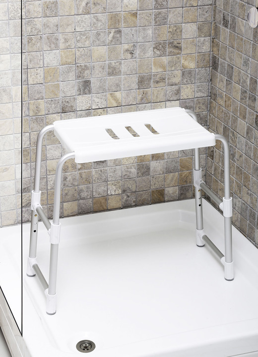 Sitzhilfen - Dusch- und Badehocker mit XXL-Sitzfläche, in Farbe WEIß