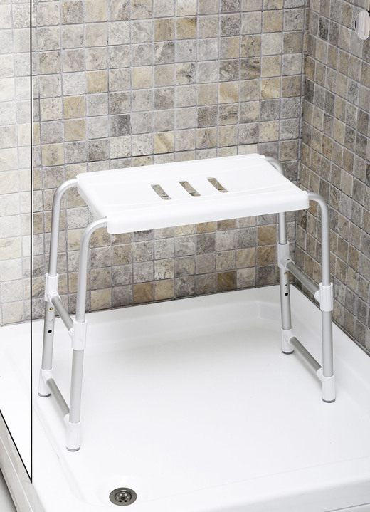 - Dusch- und Badehocker mit XXL-Sitzfläche, in Farbe WEISS