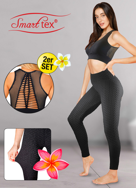 - Sport-Kleidung mit hoher Elastizität, in Größe L (40/42) bis XXL (48/50), in Farbe SCHWARZ, in Ausführung Sport-Leggings Ansicht 1
