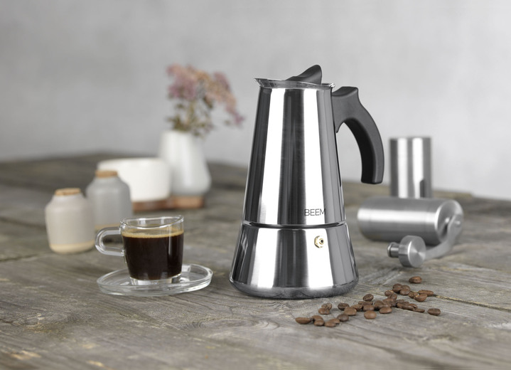 - BEEM Espressokocher, in Farbe EDELSTAHL