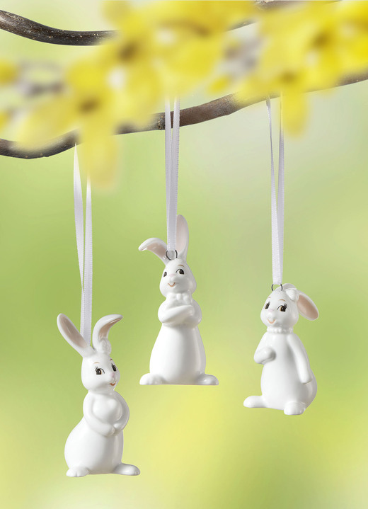 Ostern - Goebel Minihasen, 3er-Set, in Farbe WEISS, in Ausführung Mini-Hängehasen im 3er-Set Ansicht 1