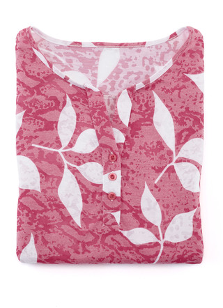 Allover gemustertes Shirt mit V-Ausschnitt in 3 Farben