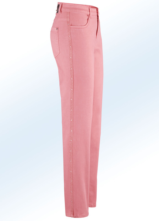 - Edel-Jeans mit Zierband und Strasssteinen, in Größe 017 bis 235, in Farbe FLAMINGO Ansicht 1