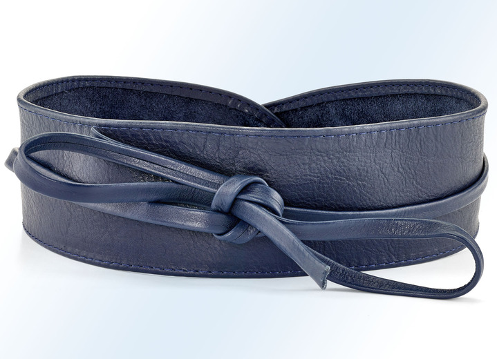 Sonstiges - Modischer Leder-Bindegürtel, 8 cm breit , in Farbe DUNKELBLAU Ansicht 1