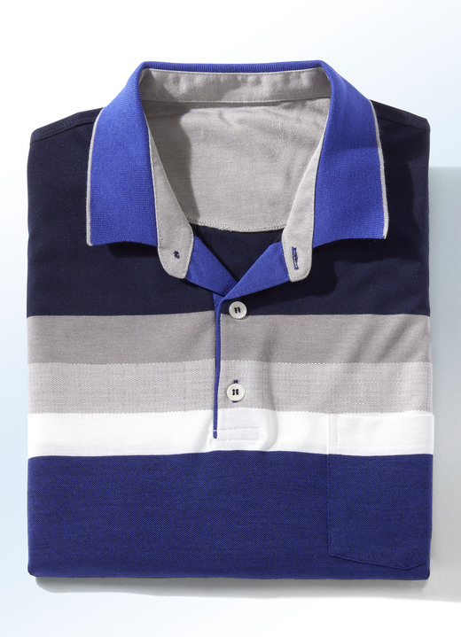Hemden, Pullover & Shirts - Poloshirt in 3 Farben, in Größe 046 bis 062, in Farbe ROYALBLAU-MARINE Ansicht 1