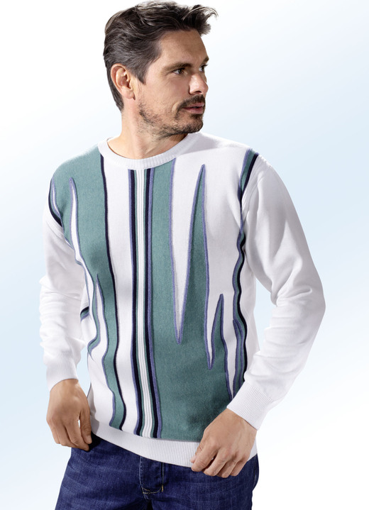 Hemden, Pullover & Shirts - Rundhalspullover in 2 Farben, in Größe 044 bis 062, in Farbe ECRU