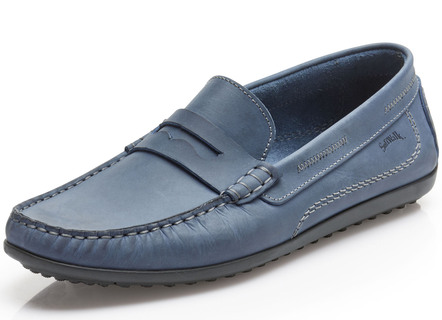 Mokassin-Slipper mit Lederdecksohle
