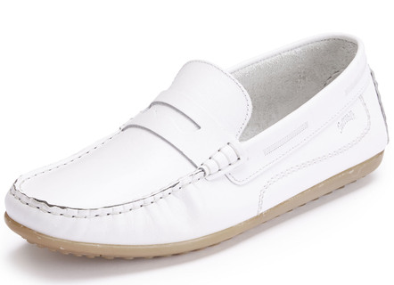 Mokassin-Slipper mit Lederdecksohle