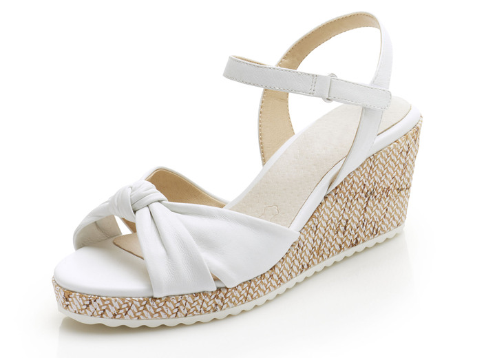 Komfortschuhe - ELENA EDEN Sandalette aus weichem Nappaleder, in Größe 036 bis 042, in Farbe WEISS Ansicht 1