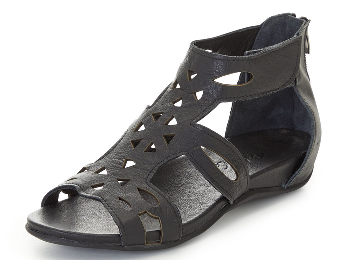 Sandaletten & Pantoletten - Andrea Conti Sandale mit rückwärtigem Reißverschluss, in Größe 036 bis 041, in Farbe SCHWARZ Ansicht 1