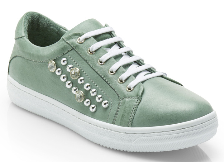 Slipper & Schnürschuhe - Sneaker mit trendigen Ziernieten , in Größe 036 bis 042, in Farbe MINT Ansicht 1