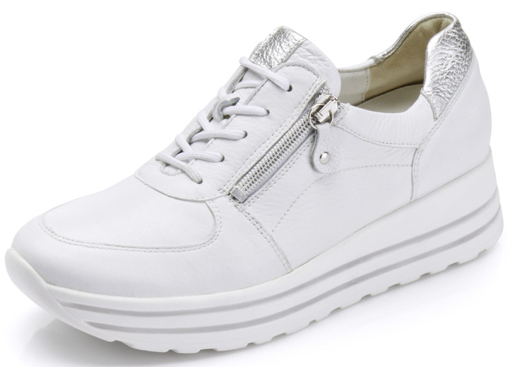 Komfortschuhe - Waldläufer, bequeme Damen-Sneaker, Weite H, mit herausnehmbarem Fußbett, in Größe 3 1/2 bis 8, in Farbe WEISS Ansicht 1