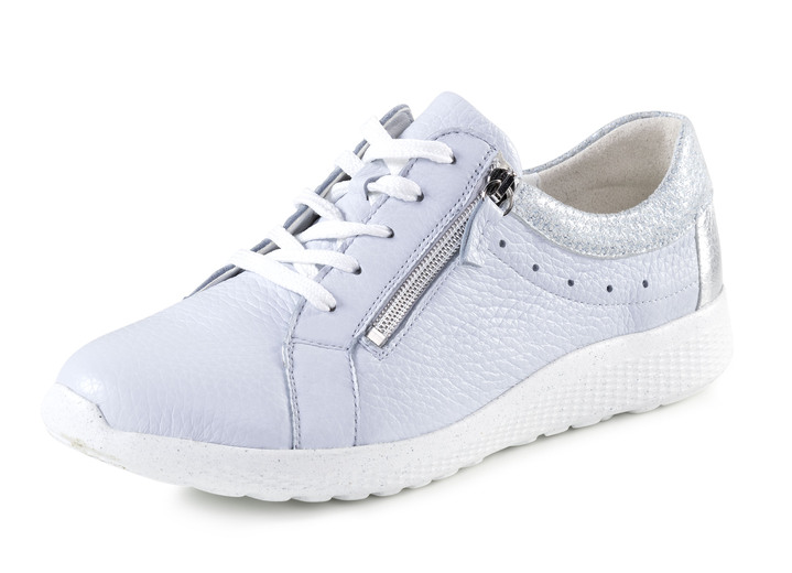 Komfortschuhe - Waldläufer, bequeme Damen-Schnürschuhe, Weite K, mit herausnehmbarem Fußbett, in Größe 3 1/2 bis 8, in Farbe BLEU-SILBER Ansicht 1