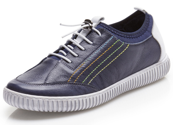 Komfortschuhe - Gemini Sneaker mit elastischem Textilmaterial, in Größe 036 bis 042, in Farbe MARINE Ansicht 1