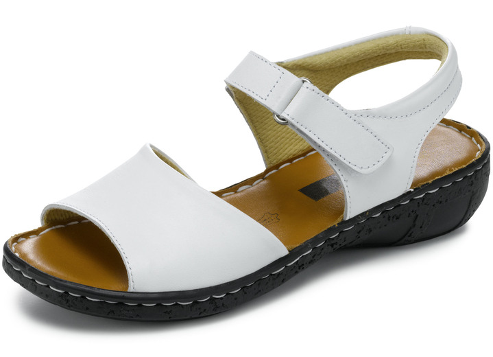 Komfortschuhe - ELENA EDEN Sandale mit verstellbarer Klettspange, in Größe 035 bis 042, in Farbe WEISS Ansicht 1