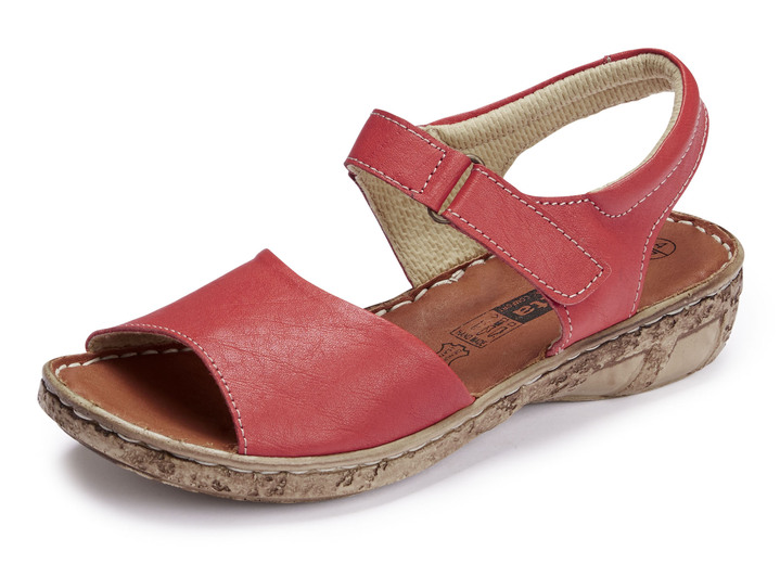 Komfortschuhe - ELENA EDEN Sandale mit verstellbarer Klettspange, in Größe 035 bis 042, in Farbe ROT Ansicht 1