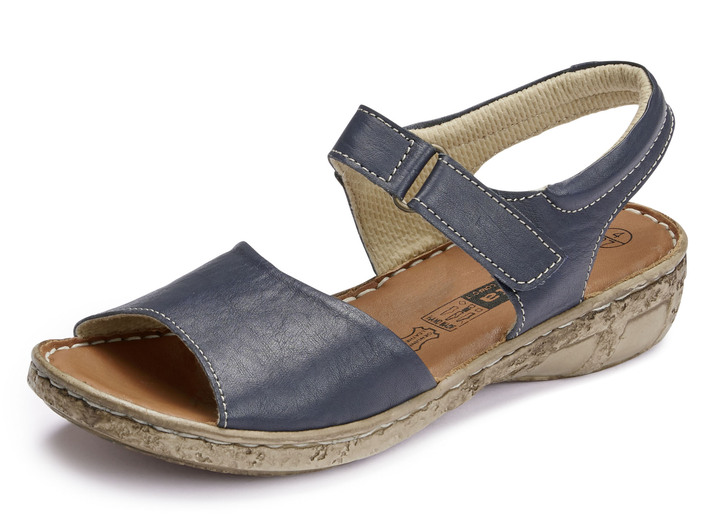 Komfortschuhe - ELENA EDEN Sandale mit verstellbarer Klettspange, in Größe 035 bis 042, in Farbe MARINE Ansicht 1