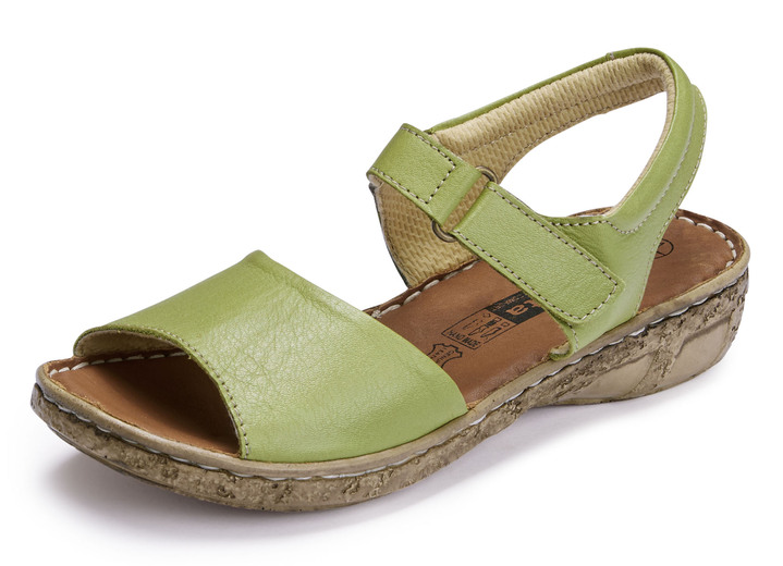 Komfortschuhe - ELENA EDEN Sandale mit verstellbarer Klettspange, in Größe 035 bis 042, in Farbe PISTAZIE Ansicht 1