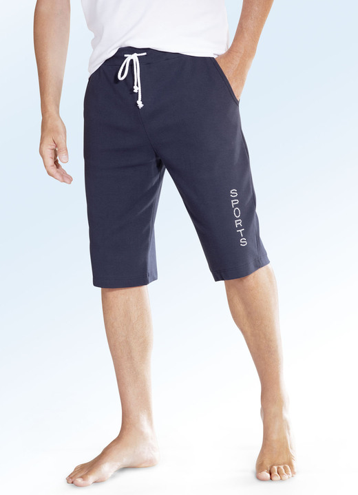 Freizeitmode & Bademäntel - Bermuda mit breitem Bund in 4 Farben, in Größe 048 bis 062, in Farbe MARINE Ansicht 1