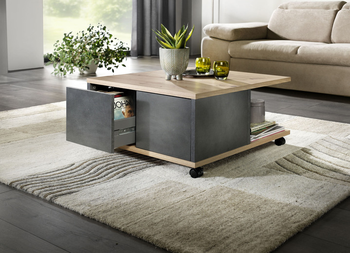 Couchtische - Topaktueller Couchtisch mit Schubladen, in Farbe ANTHRAZIT-ARTISAN EICHE Ansicht 1