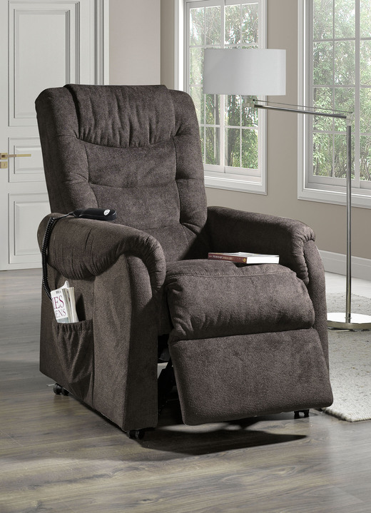 TV- & Relaxsessel - TV-Sessel mit Rollen und Federkern, in Farbe DUNKELBRAUN, in Ausführung manuell verstellbar Ansicht 1