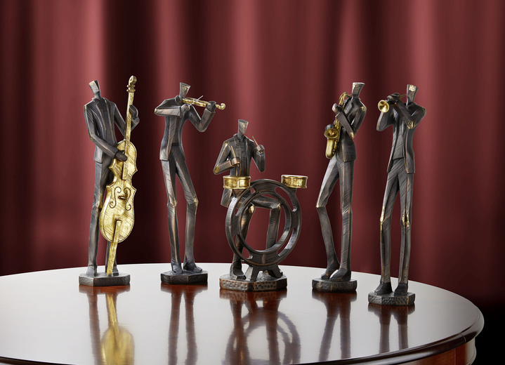 Figuren - Musiker mit goldfarbenen Akzenten, in Farbe SCHWARZ-GOLD, in Ausführung Saxophonist Ansicht 1