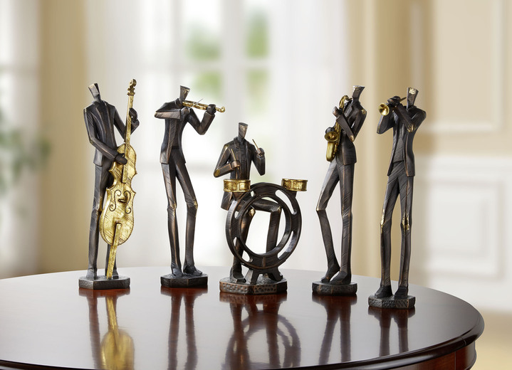 Figuren - Musiker mit goldfarbenen Akzenten, in Farbe SCHWARZ-GOLD, in Ausführung Saxophonist Ansicht 1