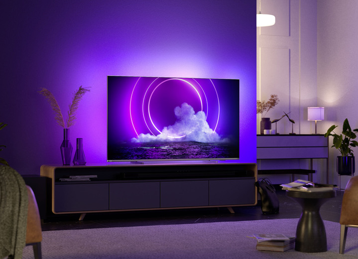 -  Philips 4K-Ultra-HD-Ambilight-LED-Fernseher, kompatibel mit DTS Play-Fi, in Farbe SILBER Ansicht 1