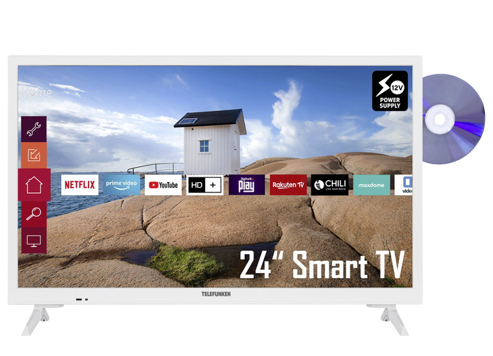 - Telefunken XH24K550VD HD-Ready-LED-Fernseher, in Farbe WEISS
